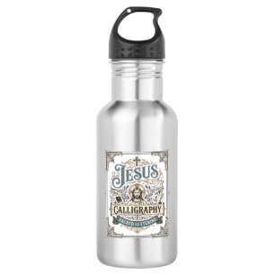 Bouteille D'eau Calligraphie de Jésus Lettrage sacré Calligraphie
