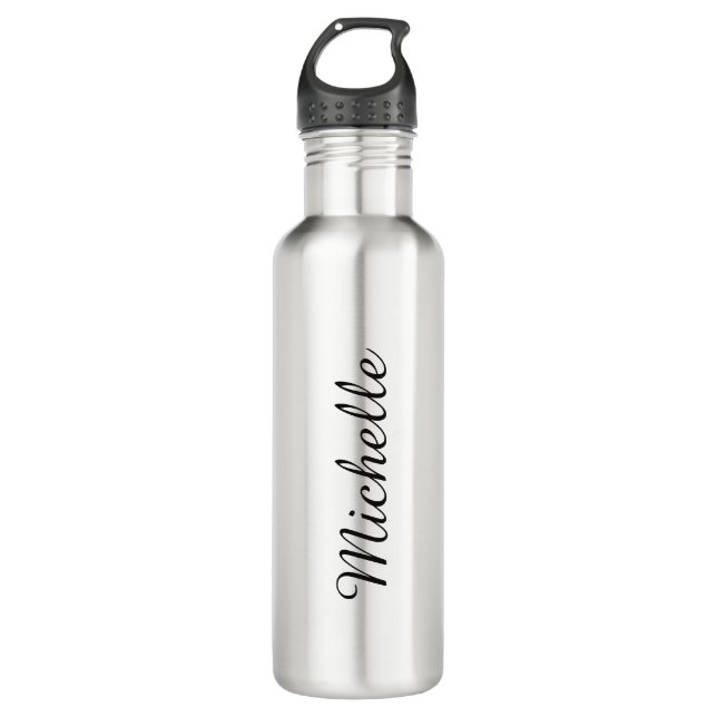 Bouteille D'eau Calligraphie Nom Creative Trendy White (Devant)