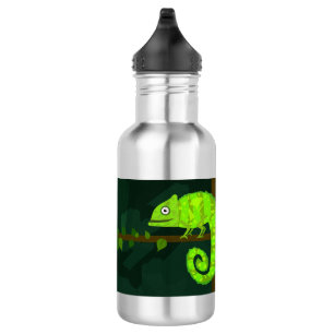 Bouteille D'eau Caméléon vert mignon