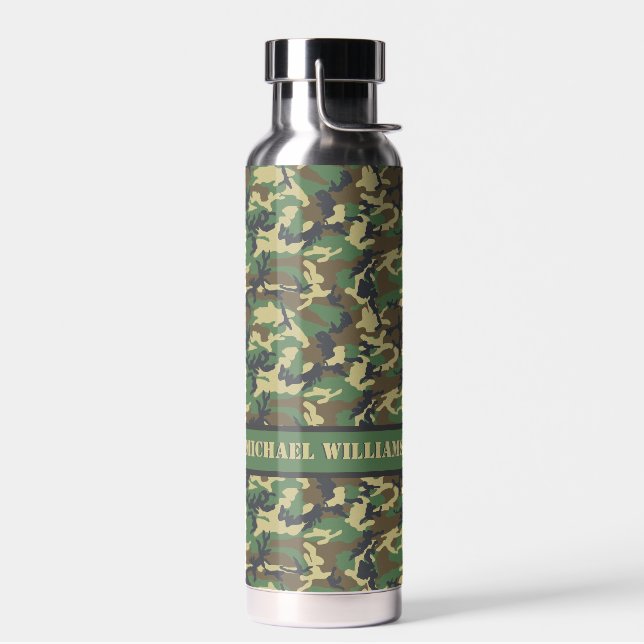 Bouteille D'eau Camo Militaire Woodland - Personnalisé (Gauche)
