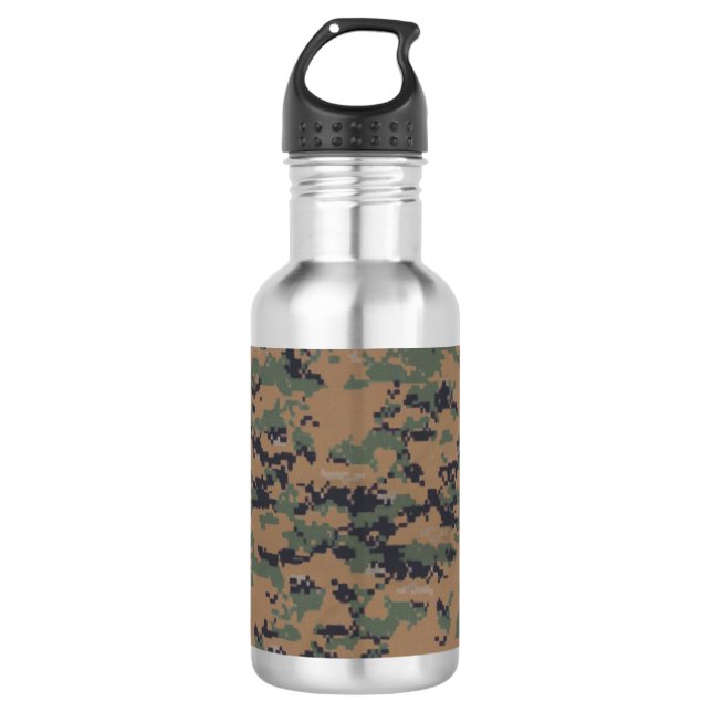 Bouteille D'eau Camouflage en bois (numérique) (Devant)