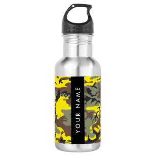 Bouteille D'eau Camouflage Jaune et Marron Personnalisez votre nom