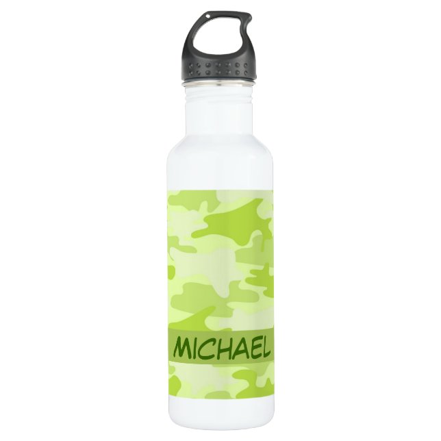 Bouteille D'eau Camouflage Lime Green Custom (Devant)