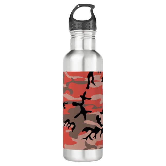 Bouteille D'eau Camouflage rouge et Brown, Armée (Devant)