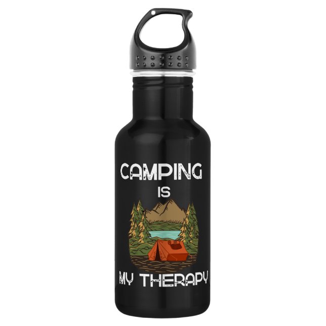 Bouteille D'eau Camping Est Ma Thérapie Amateurs De Camping (Devant)