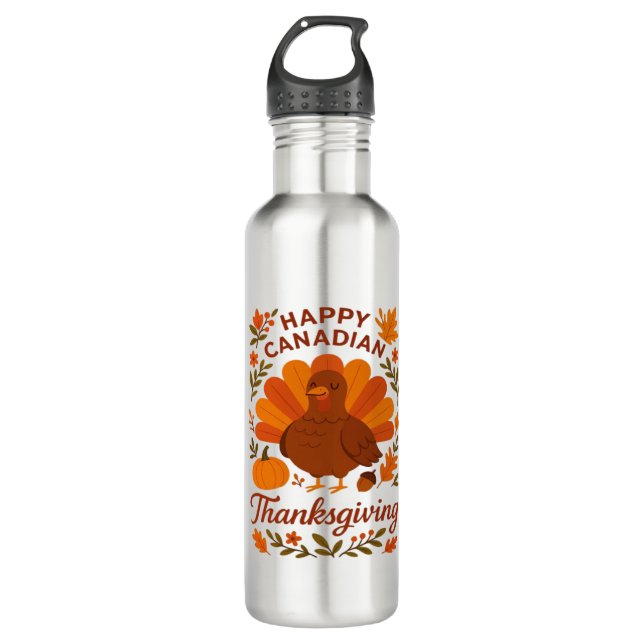 Bouteille D'eau Canadian Thanksgiving Automne Celebration Classiqu (Devant)