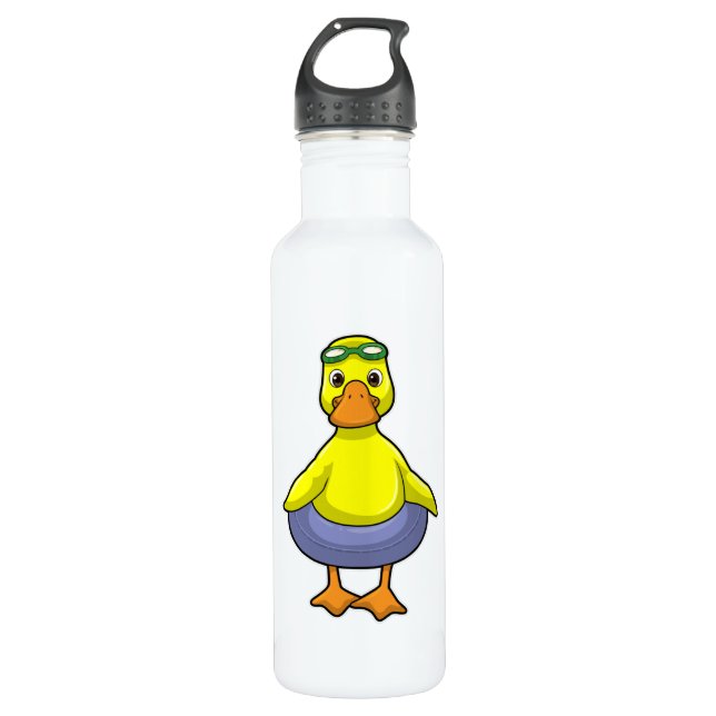 Bouteille D'eau Canard à nager avec anneau de nage (Devant)