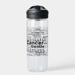 Bouteille D'eau Cancer Zodiac Mot Cloud Inspiration