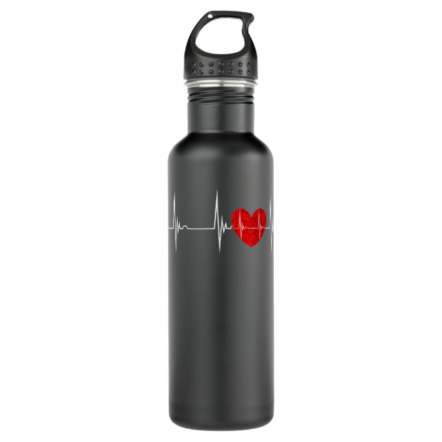 Bouteille D'eau Cardiologue Coeur EKG Cardiol Pulseline (Devant)