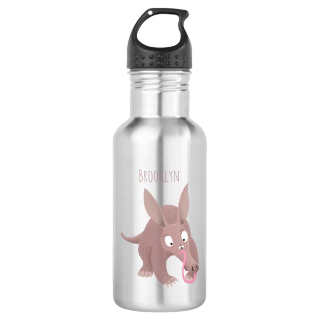 Bouteille D'eau Caricature amusante de Aardvark (Devant)