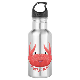 Bouteille D'eau Caricature de crabe rouge cuite