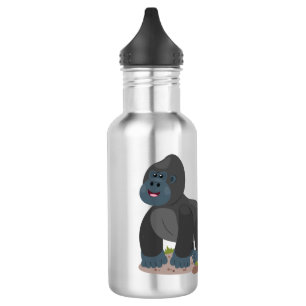 Bouteille D'eau Caricature de gros gorilles joyeux