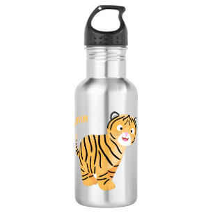 Bouteille D'eau Caricature de petit tigre joyeux