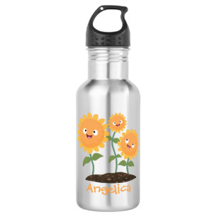 Bouteille D'eau Caricature joli tournesol souriant illustration
