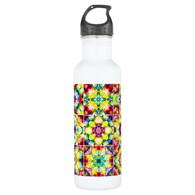 Bouteille D'eau Carrelage méditerranéen, Carreaux d'encre d'alcool (Devant)