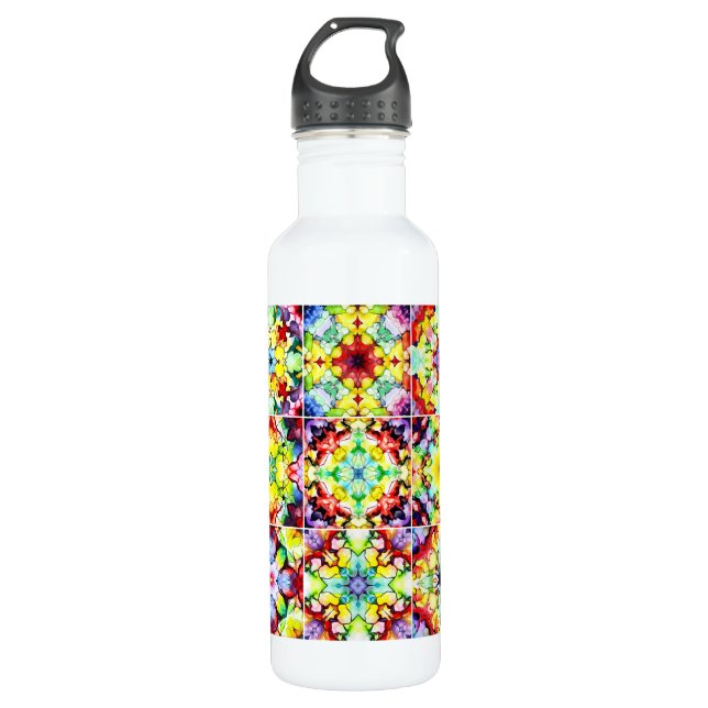 Bouteille D'eau Carrelage méditerranéen, Carreaux d'encre d'alcool (Devant)