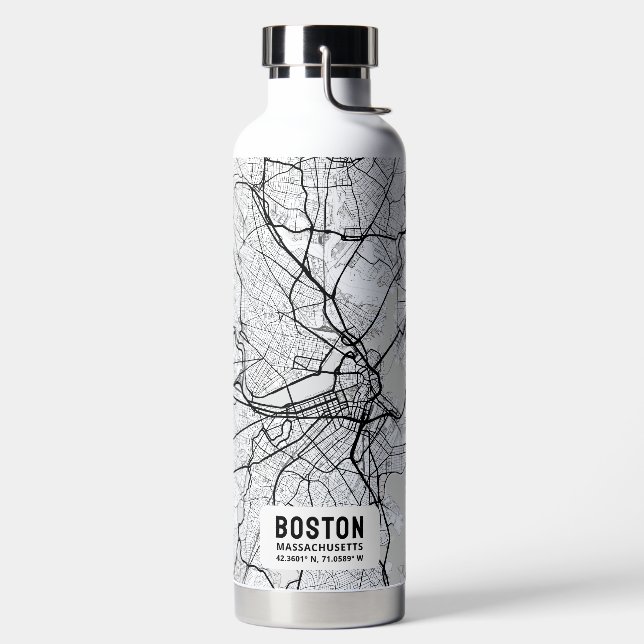 Bouteille D'eau Carte de la ville de Boston (Droite)