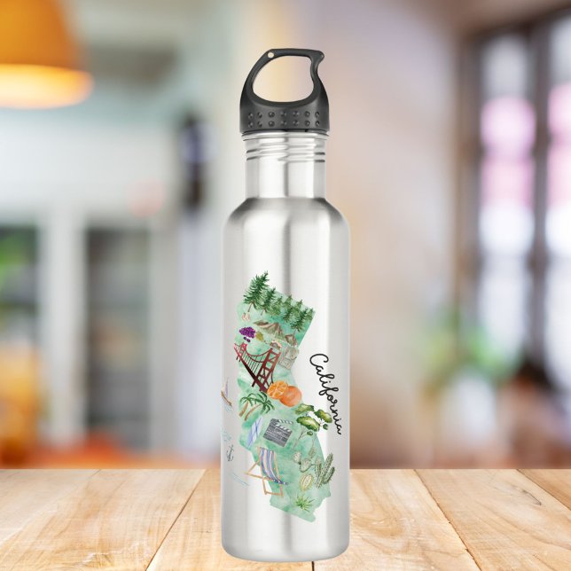 Bouteille D'eau Carte de l'état de la Californie (In situ)