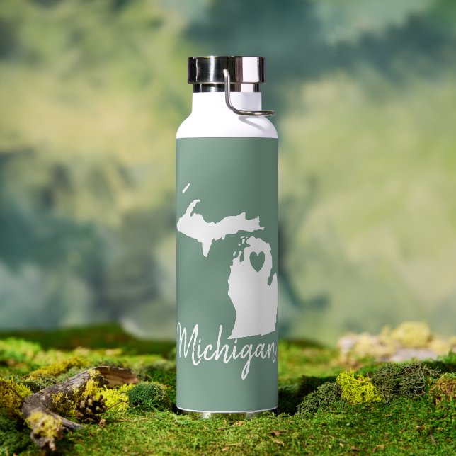 Bouteille D'eau Carte de l'État du Michigan (Extérieur)
