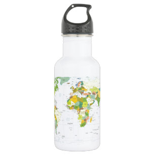 Bouteille D'eau Carte du monde Atlas Poster Politique : Décoration