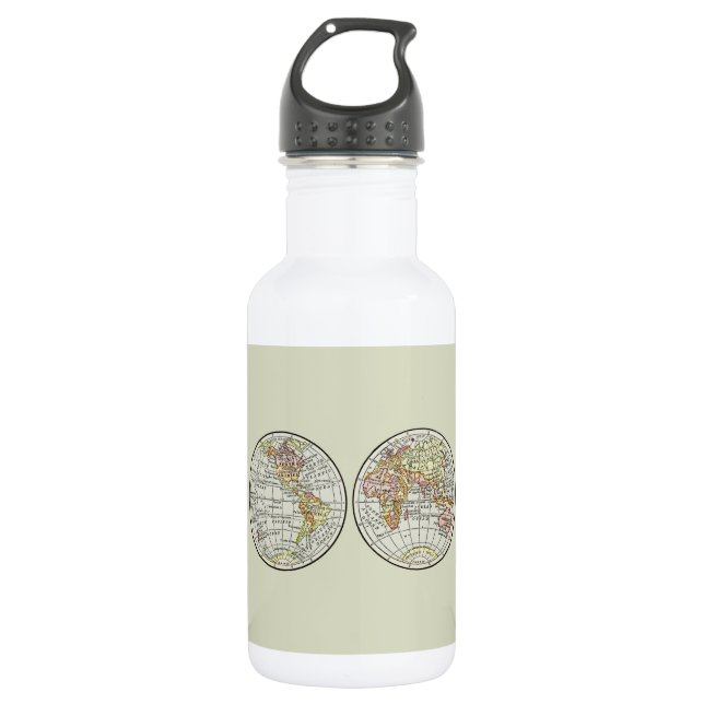 Bouteille D'eau Carte du monde de voyage Terre 1916 Atlas mondial (Devant)