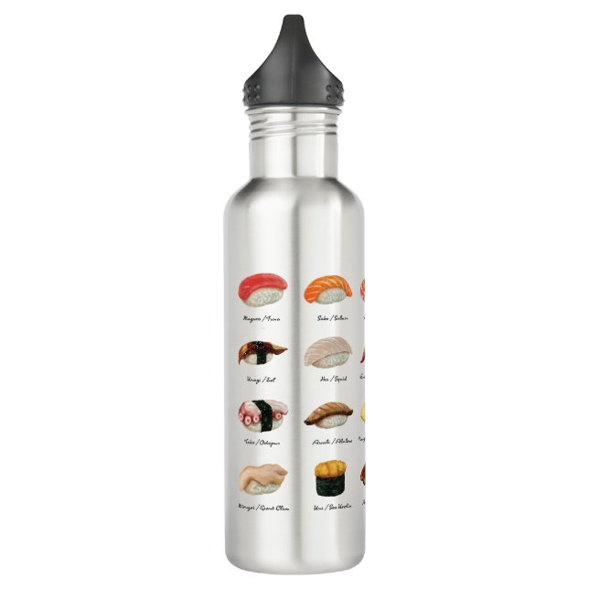 Bouteille D'eau Carte Sushi Aquarelle (Gauche)