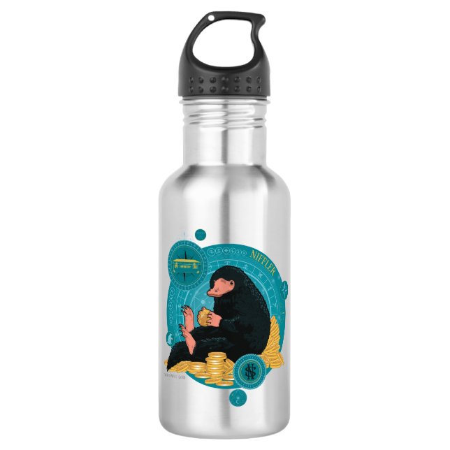 Bouteille D'eau Carton NIFFLER™ Avec Pièces D'Or (Devant)