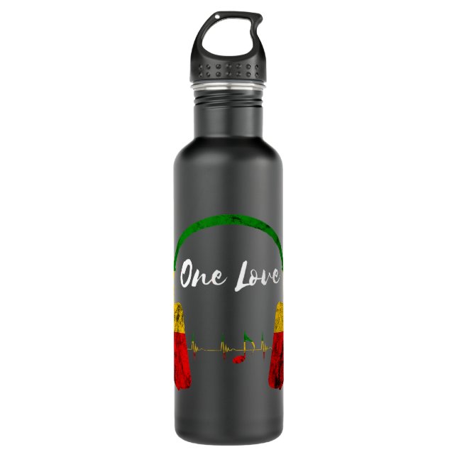 Bouteille D'eau Casques Rasta Reggae Musique Jamaïcaine Pride One  (Devant)