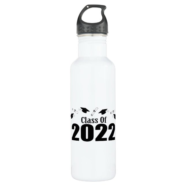 Bouteille D'eau Catégorie De Casquettes Et Diplômes 2022 (Noir) (Devant)
