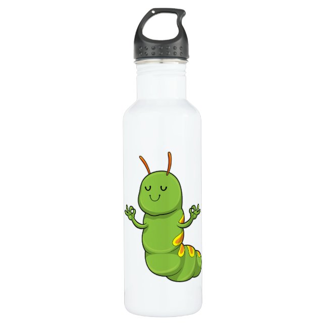 Bouteille D'eau Caterpillar à la Méditation du Yoga (Devant)