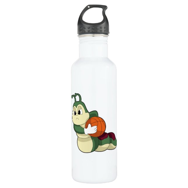 Bouteille D'eau Caterpillar comme joueur de basket-ball avec baske (Devant)