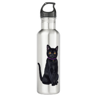 Bouteille D'eau CatFans - chat noir de Bombay
