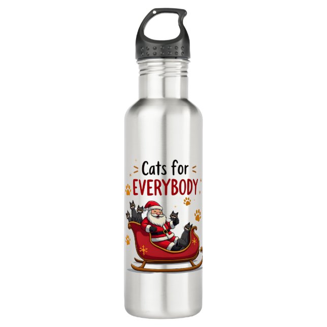 Bouteille D'eau Cats For Everybody Christmas Cat Funny Xmas Women  (Devant)