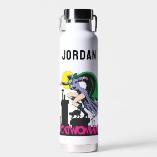 Bouteille D'eau Catwoman & Logo rose   Ajouter Votre Nom