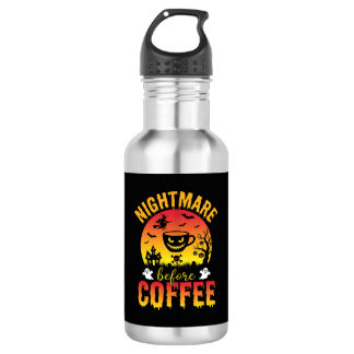 Bouteille D'eau Cauchemar de café Halloween avant le café Spooky V