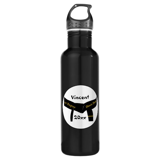 Bouteille D'eau Ceinture noire de premier degré d'arts martiaux (Devant)