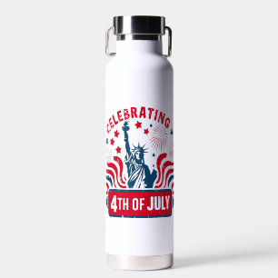 Bouteille D'eau Célébrez 4 juillet avec Statue de la Liberté Art