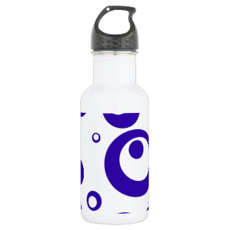Bouteille D'eau Cercles et Points en Bleu Bleuet Vif