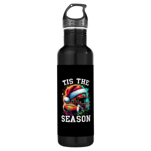 Bouteille D'eau C'Est La Saison Football Maman Noël Santa Hat Co (Devant)
