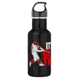 Bouteille D'eau C'est l'heure du jeu - Baseball (Rouge)