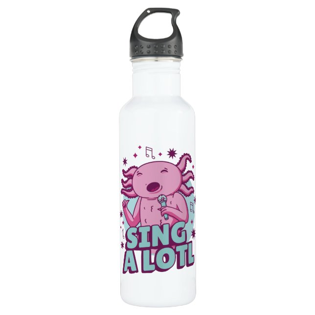 Bouteille D'eau Chanter un long chant Axolotl (Devant)
