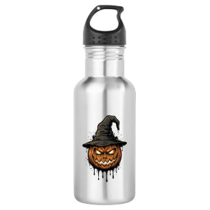 Bouteille D'eau Chapeau De Sorcière Vintage Citrouille Graphique H