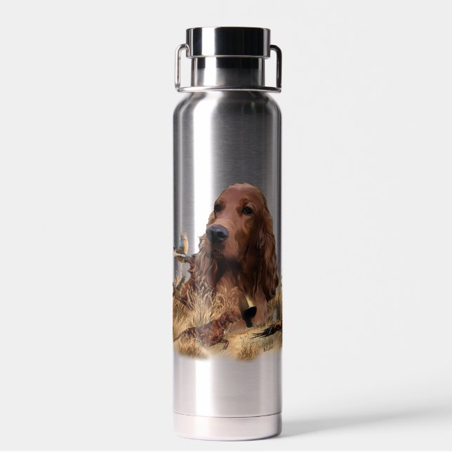 Bouteille D'eau Chasse de Setter irlandais faisan, Art (Arrière)