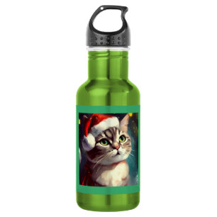 Bouteille D'eau Chat de Noël 2