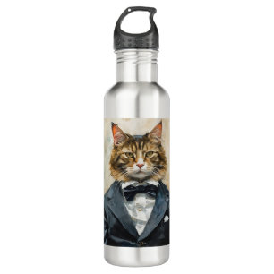 Bouteille D'eau Chat en costume