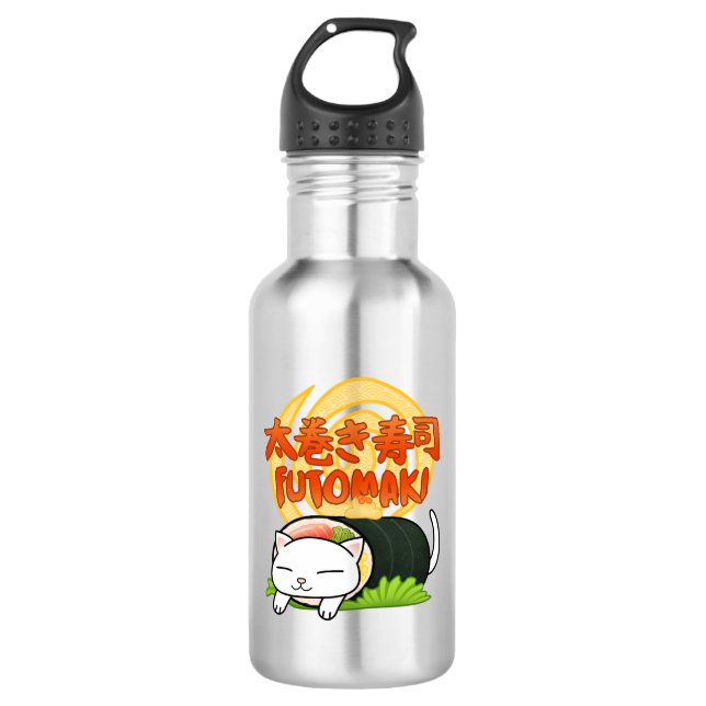 Bouteille D'eau Chat Futomaki Sushi (Devant)
