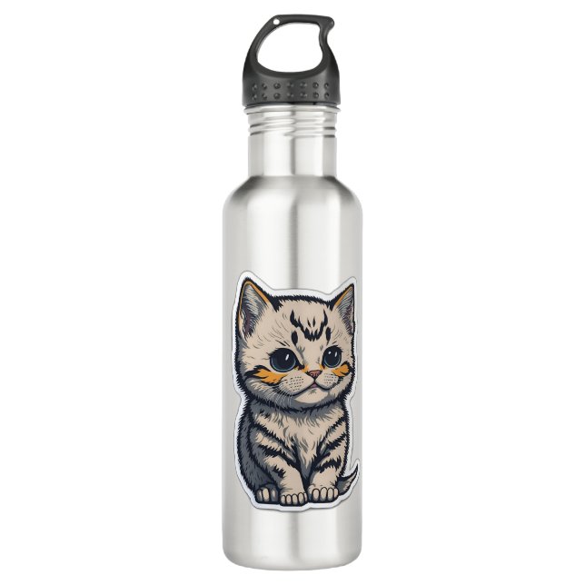Bouteille D'eau chat mignon (Devant)