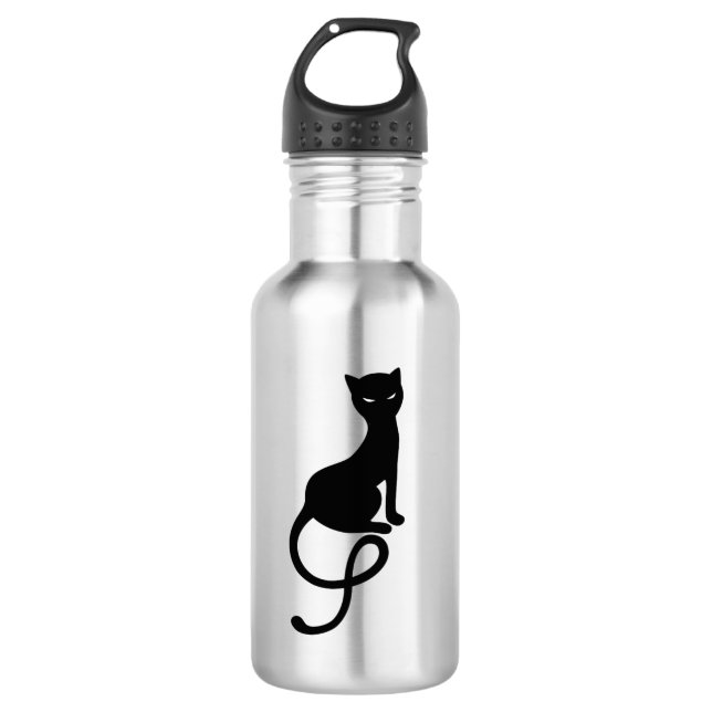 Bouteille D'eau Chat Noir Stylish Belle Kitty (Devant)