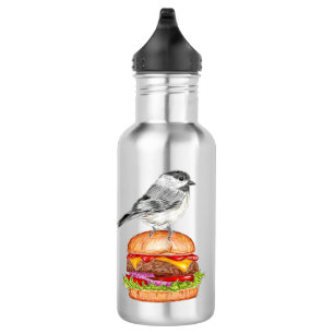 Bouteille D'eau Cheeseburger Oiseau noir cerné