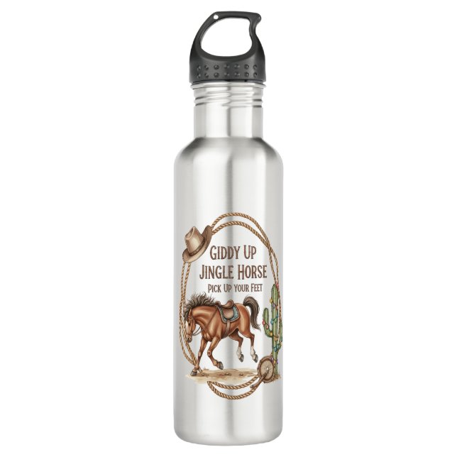 Bouteille D'eau Cheval Jingle Giddy Up (Devant)